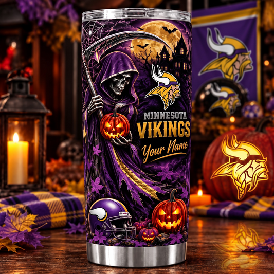 MIN X NFL Halloween Horror Tumbler – Personalized Your Name Edition