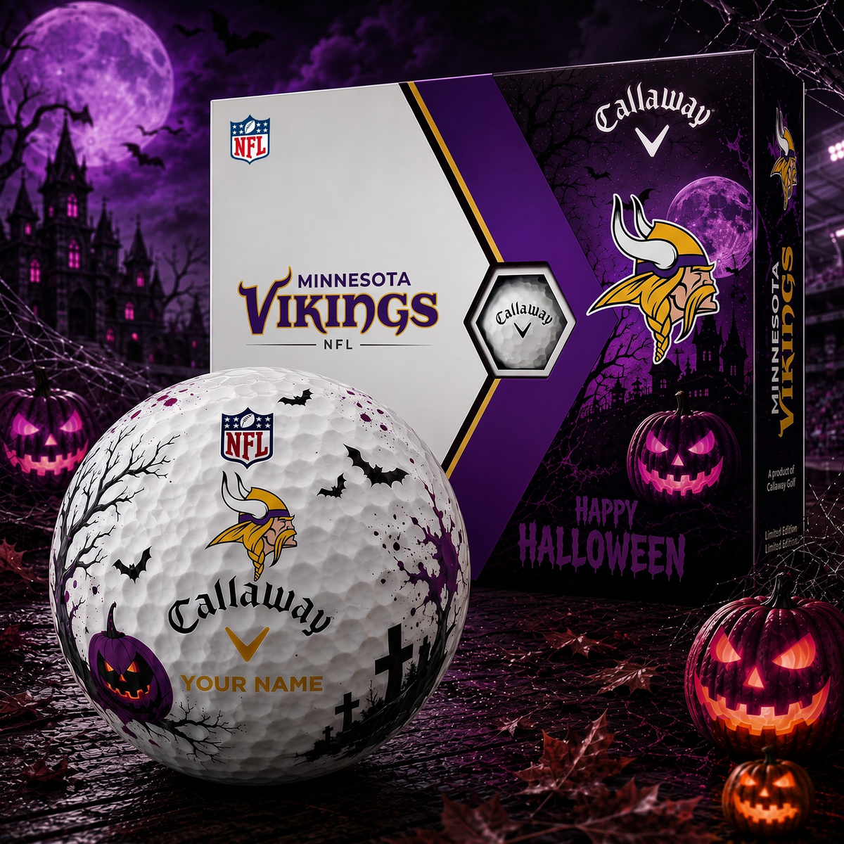 MIN X Premium NFL Halloween Golf Ball Limited Edition