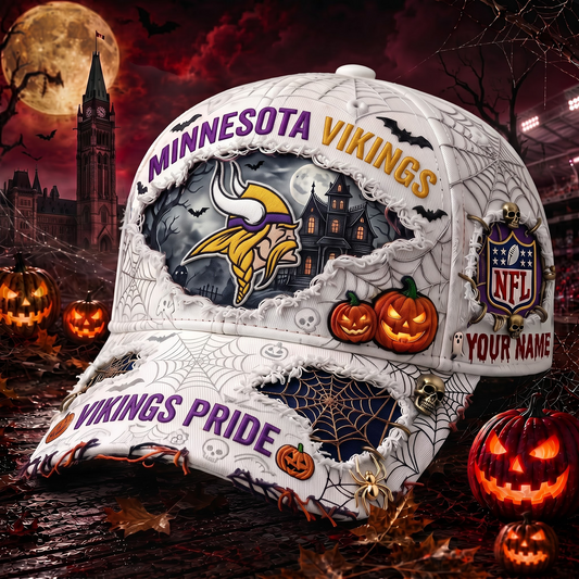 MV_NFL Premium Haunted House Themed 3D Distressed-Effect Baseball Cap
