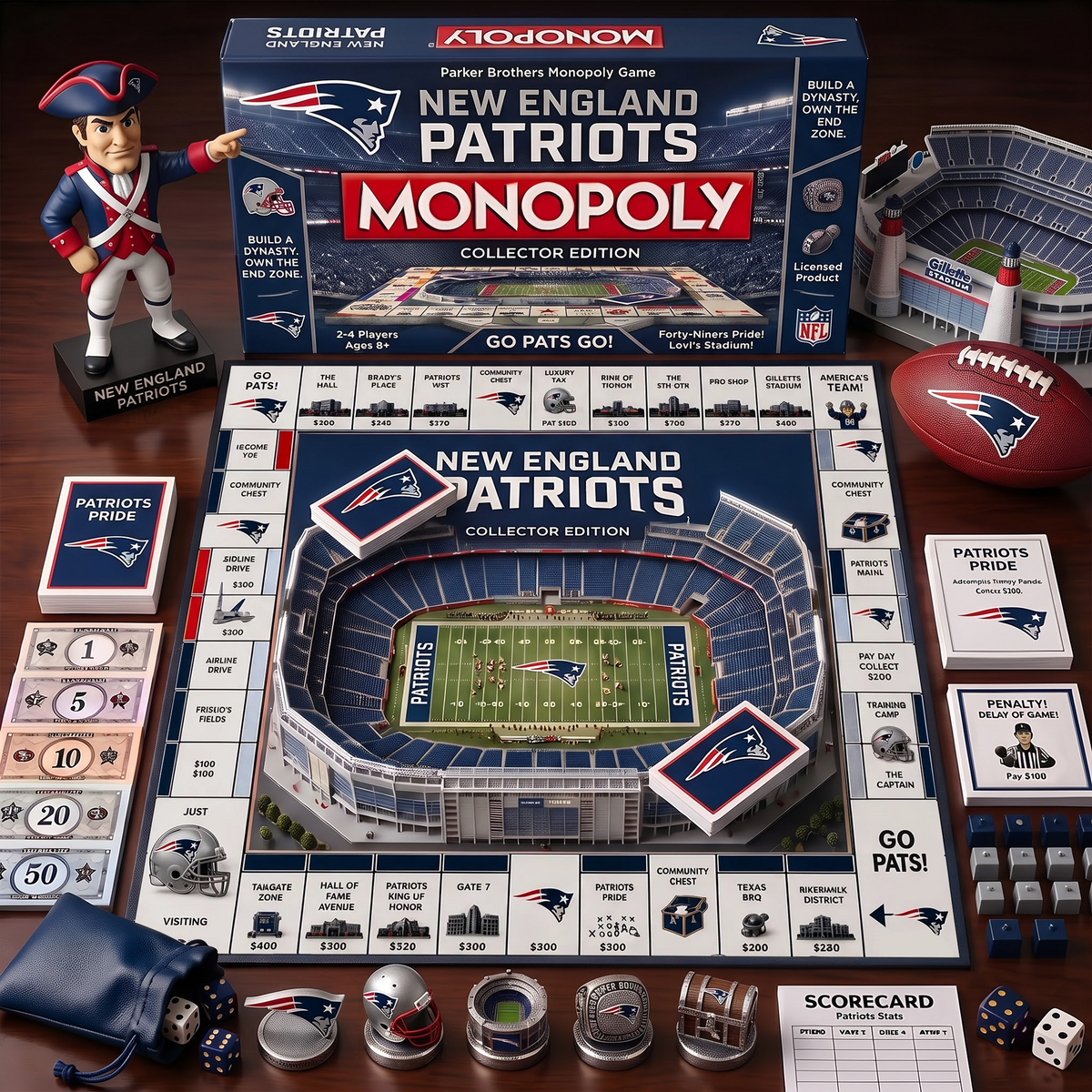NEP_MONOPOLY NFL DELUXE SPORTS BOARD GAME PREMIUM COLLECTOR EDITION