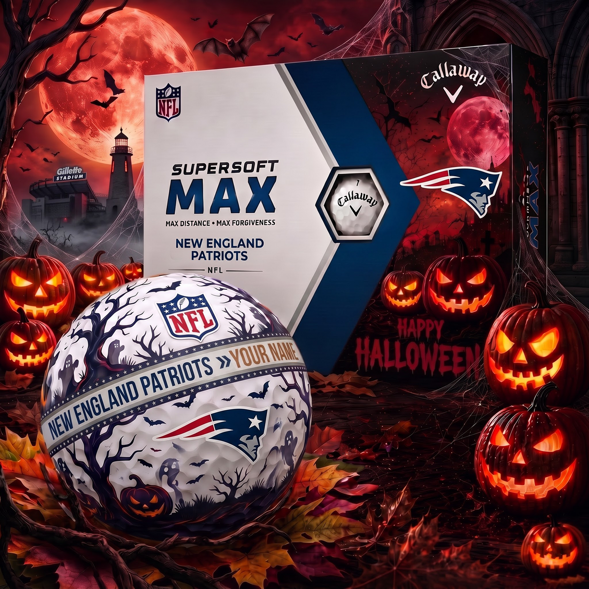 NEP_Premium NFL Team Halloween Golf Balls Set - Spooky Halloween Gift Box