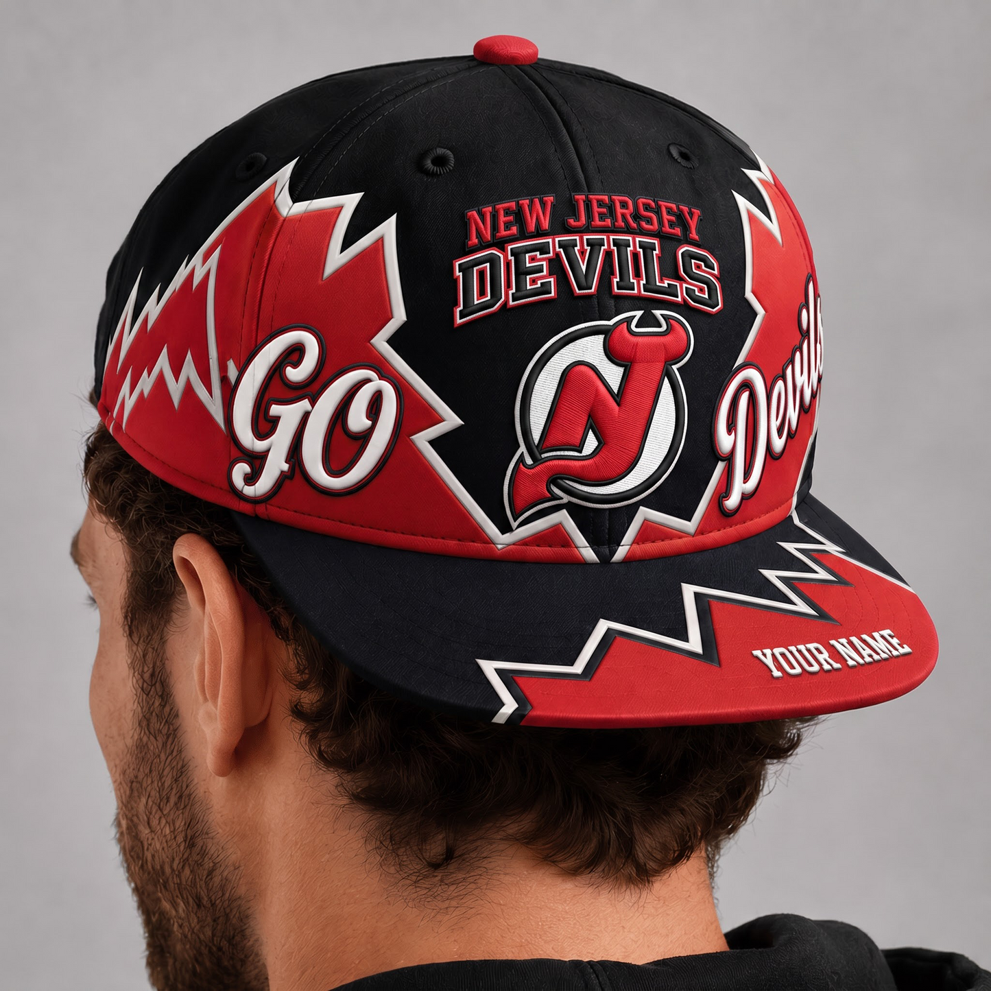 NJD X NHL Premium Snapback CapPersonalized Gift For Fan Hockey Men Women