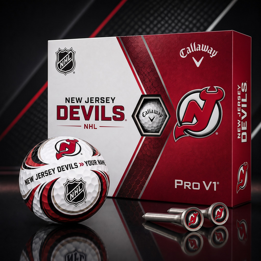 NJD X PREMIUM NHL PERSONALIZED PRO V1 GOLF BALL SET COLLECTOR EDITION