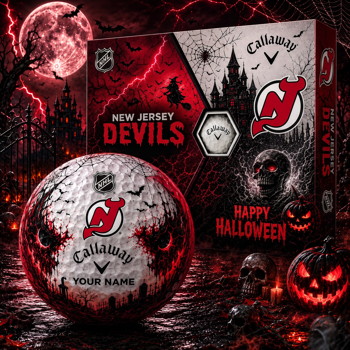 NJD X Premium NHL Halloween Golf Ball Limited Edition V2