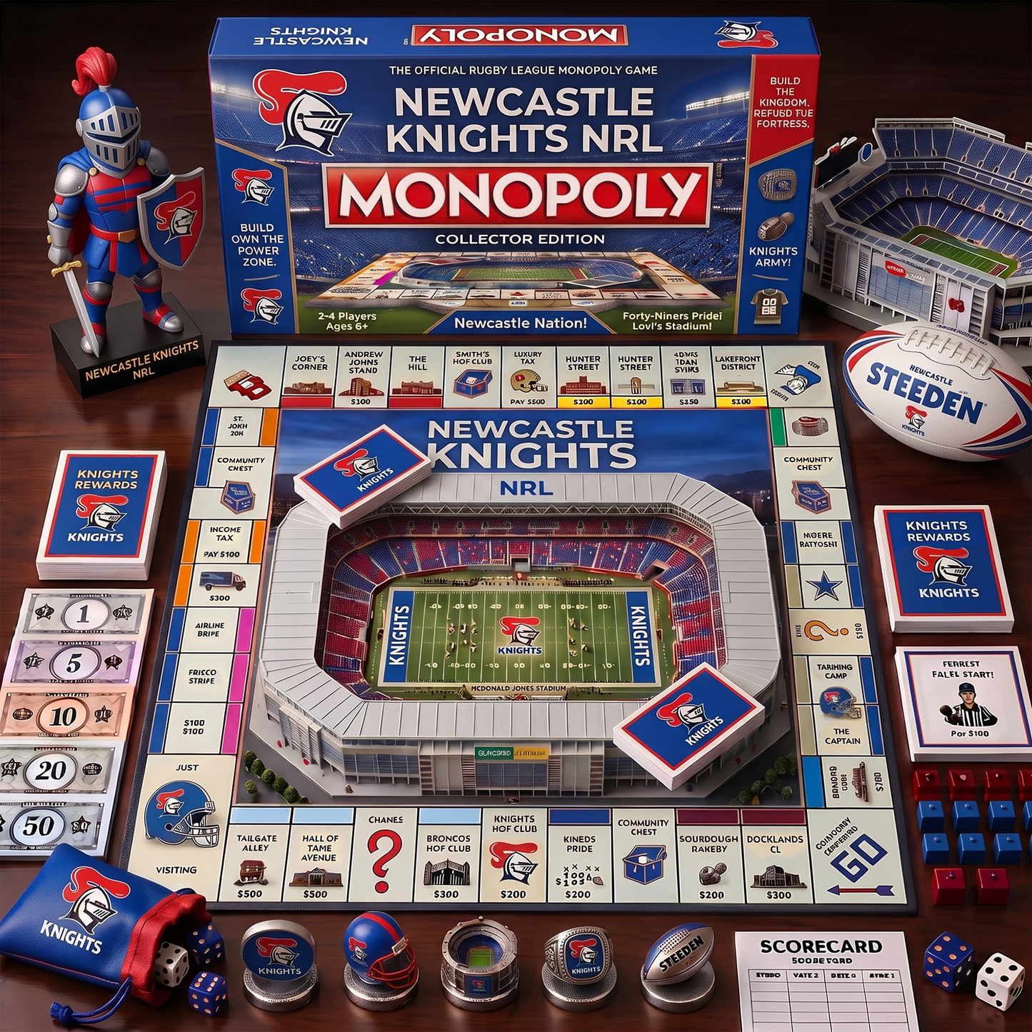 NK_MONOPOLY NRL DELUXE SPORTS BOARD GAME PREMIUM COLLECTOR EDITION