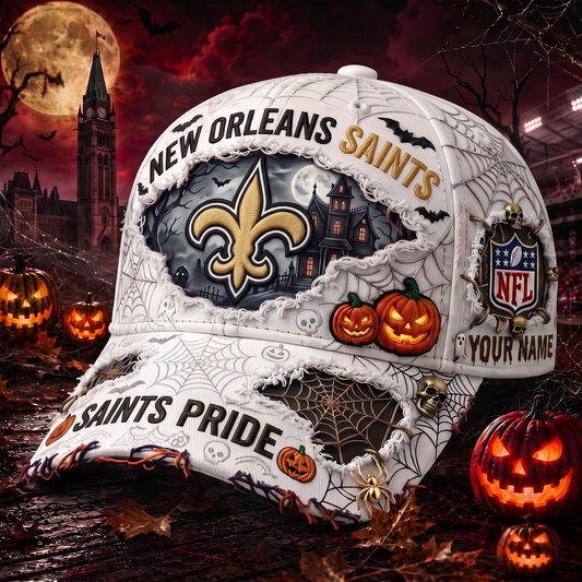 NOS_NFL Premium Haunted House Themed 3D Distressed-Effect Baseball Cap