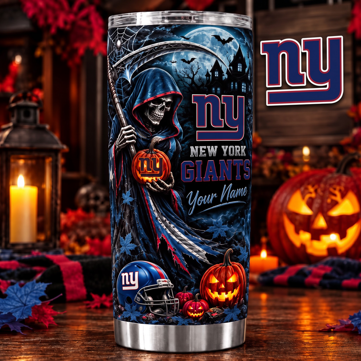 NYG X NFL Halloween Horror Tumbler – Personalized Your Name Edition
