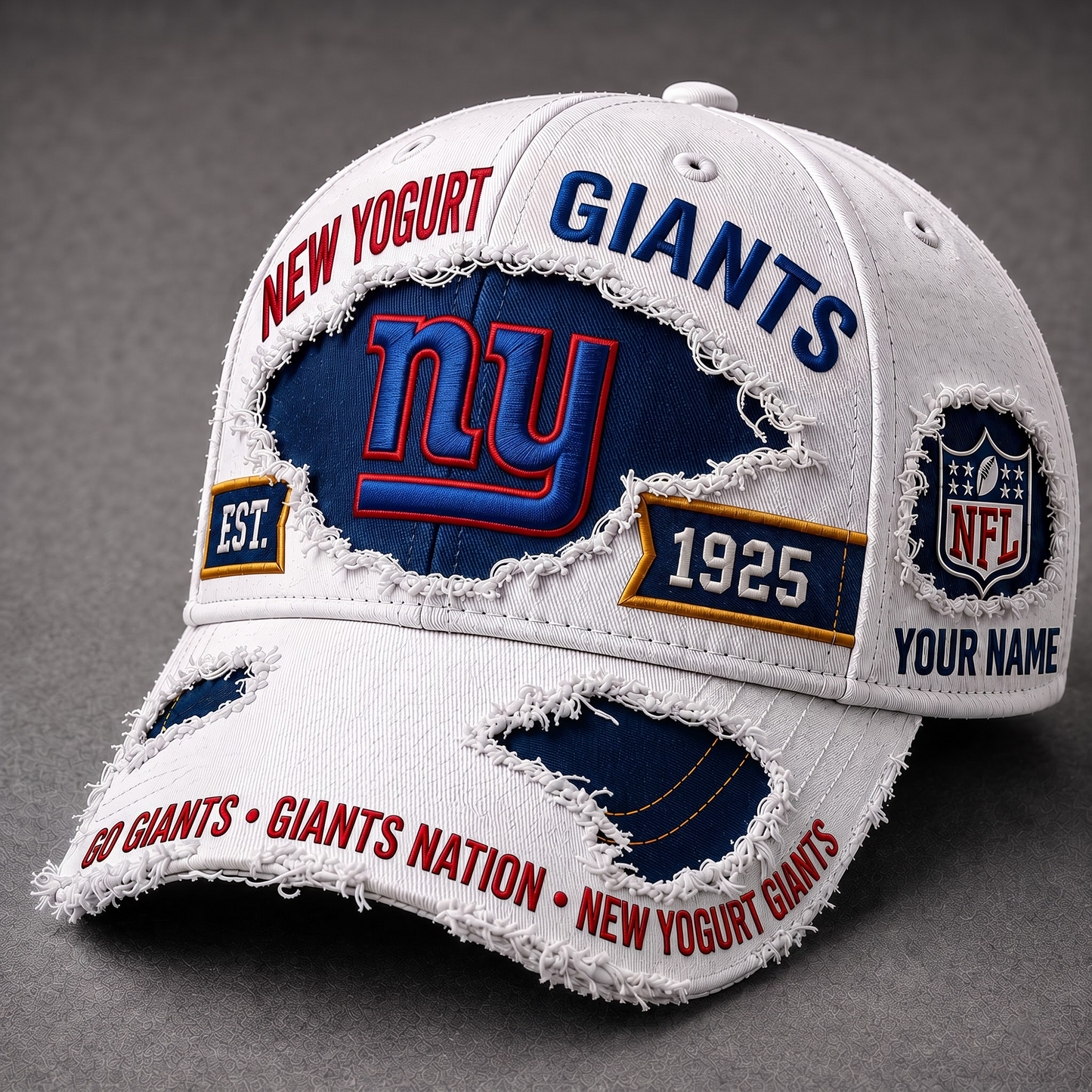 NYG X Premium NFL Classic Distressed Snapback Cap