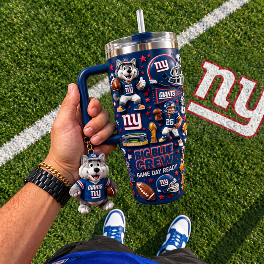 NYG x NFL Football 40oz Tumbler with Handle & Straw