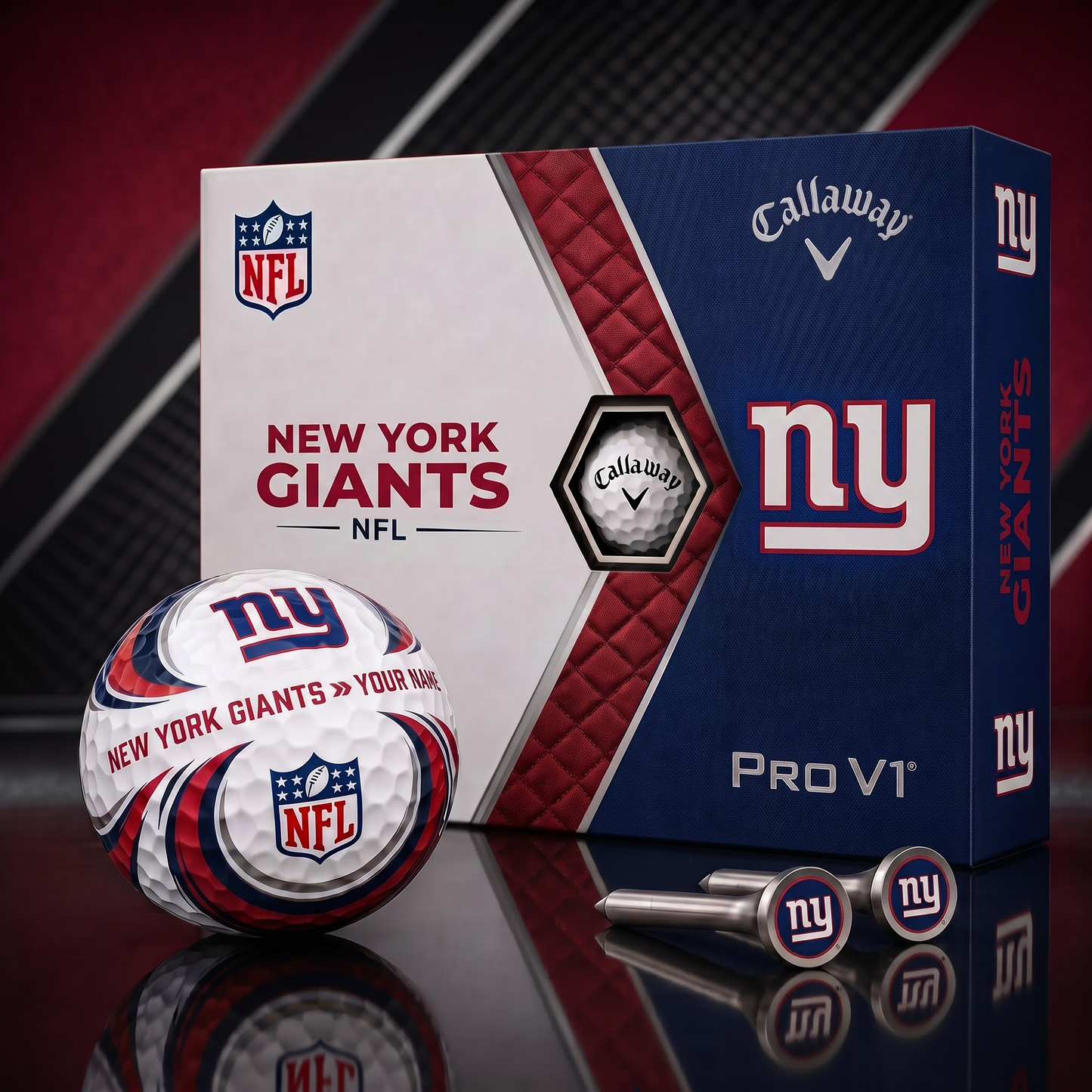 NYG_PREMIUM NFL PERSONALIZED PRO V2 GOLF BALL SET COLLECTOR EDITION 1808