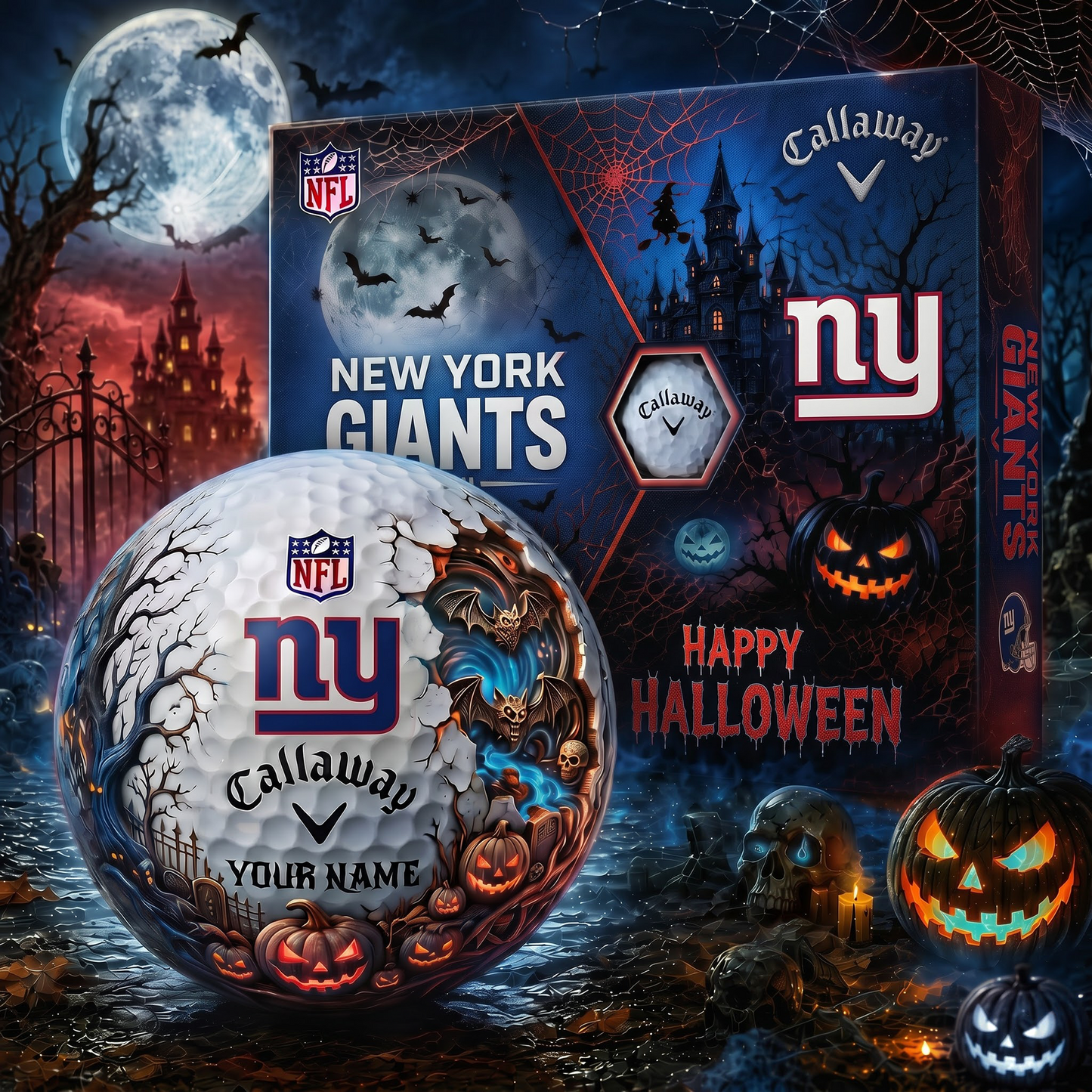 NYG_Premium NFL Halloween Golf Ball Limited Edition V4