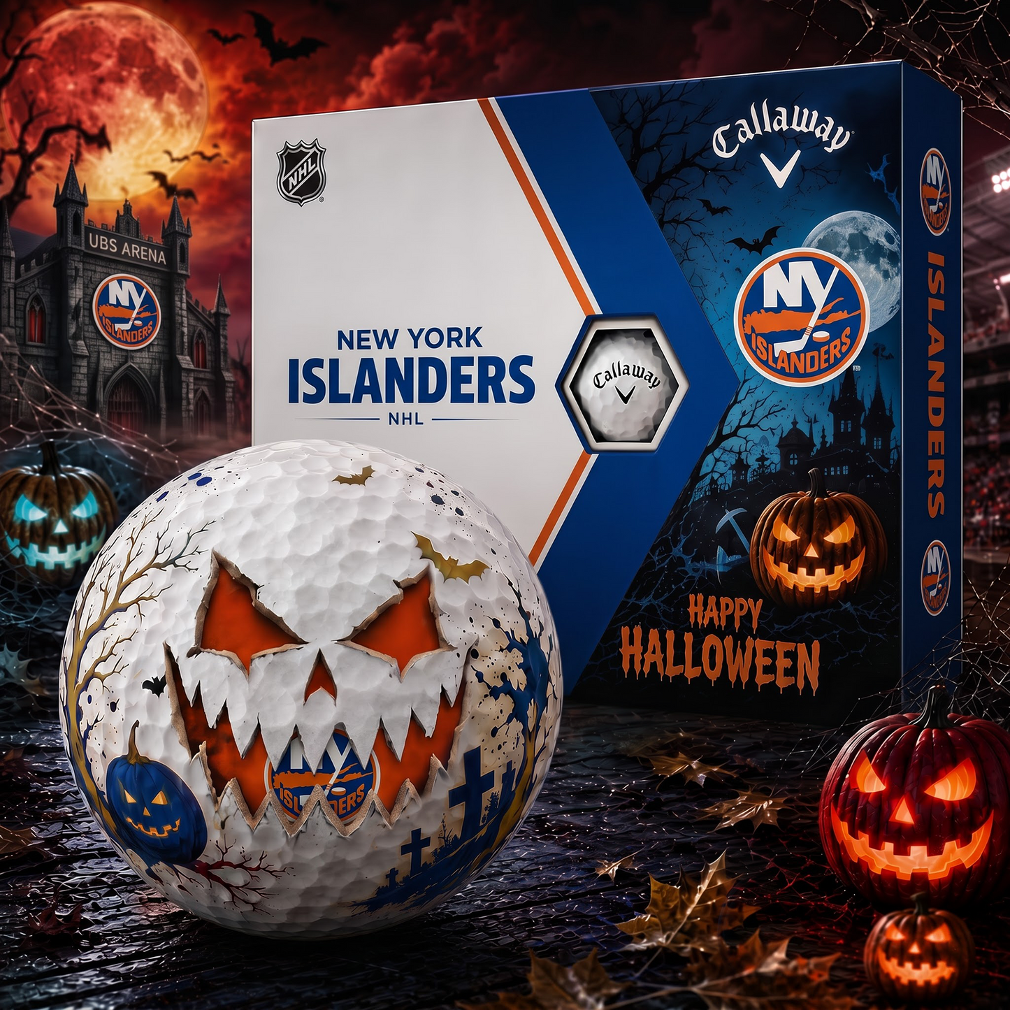 NYI_NHL Monster Skull Halloween Golf Balls Gift Box V2 1808