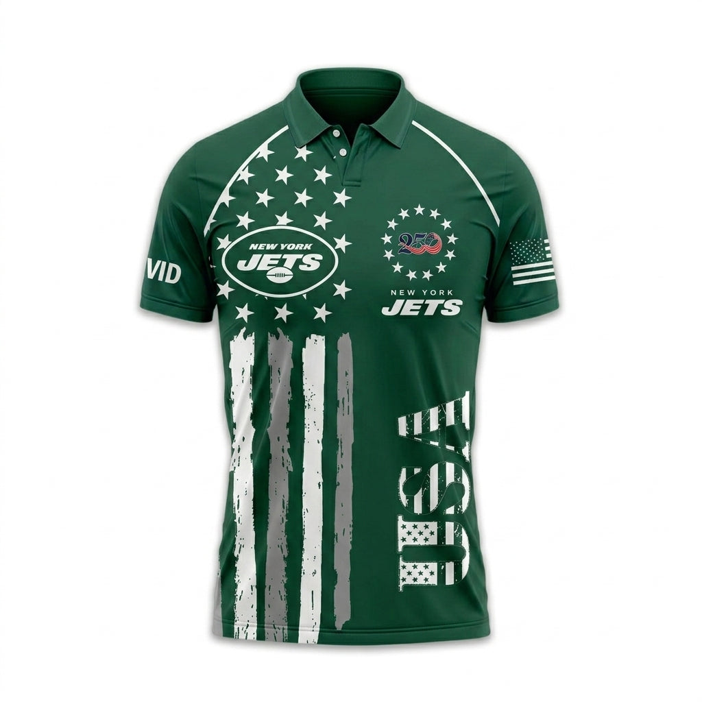 NYJ Premium NFL American Semiquincentennial Polo Shirt 010726