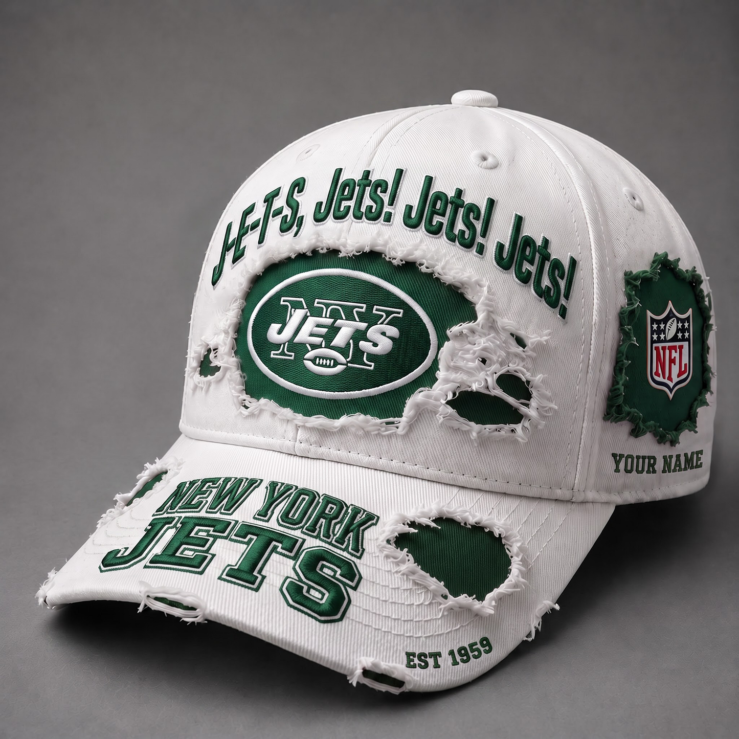 NYJ X NFL PREMIUM PERSONALIZED CAP FOR GAME DAY