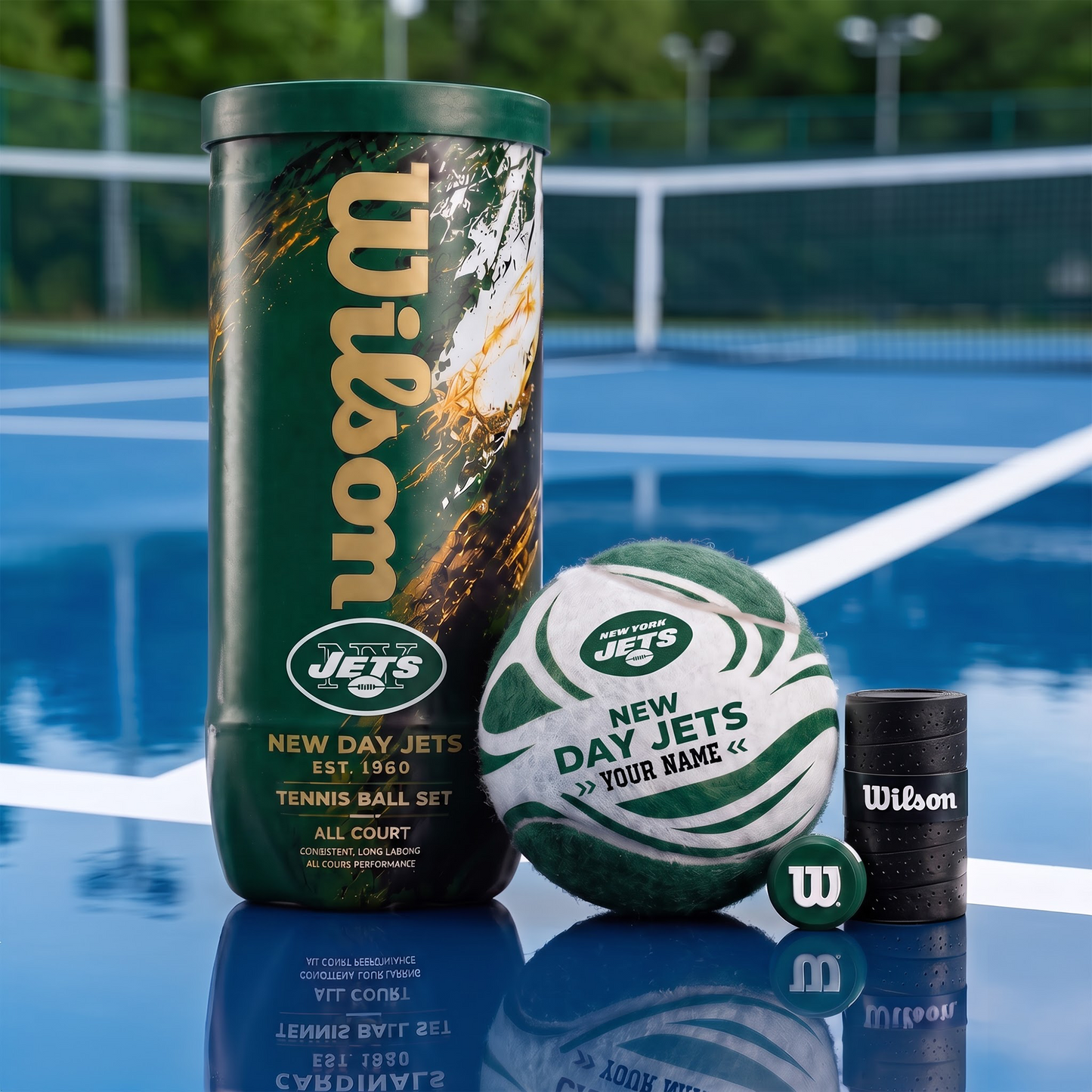 NYJ X PREMIUM NFL EXCLUSIVE PERSONALIZED TENNIS BALL SET