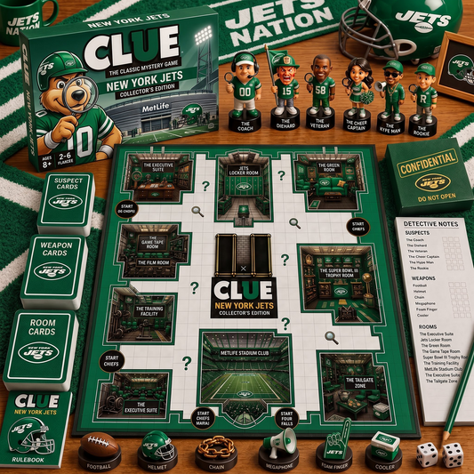 NYJ X PREMIUM NFL FOOTBALL CLUE – Ultimate Fan Mystery Game Set