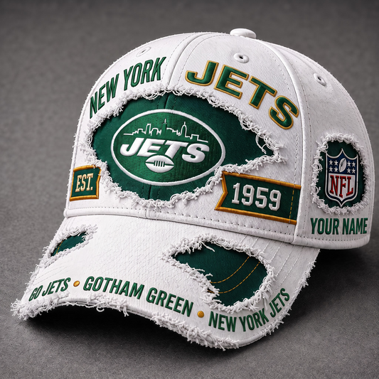 NYJ X Premium NFL Classic Distressed Snapback Cap