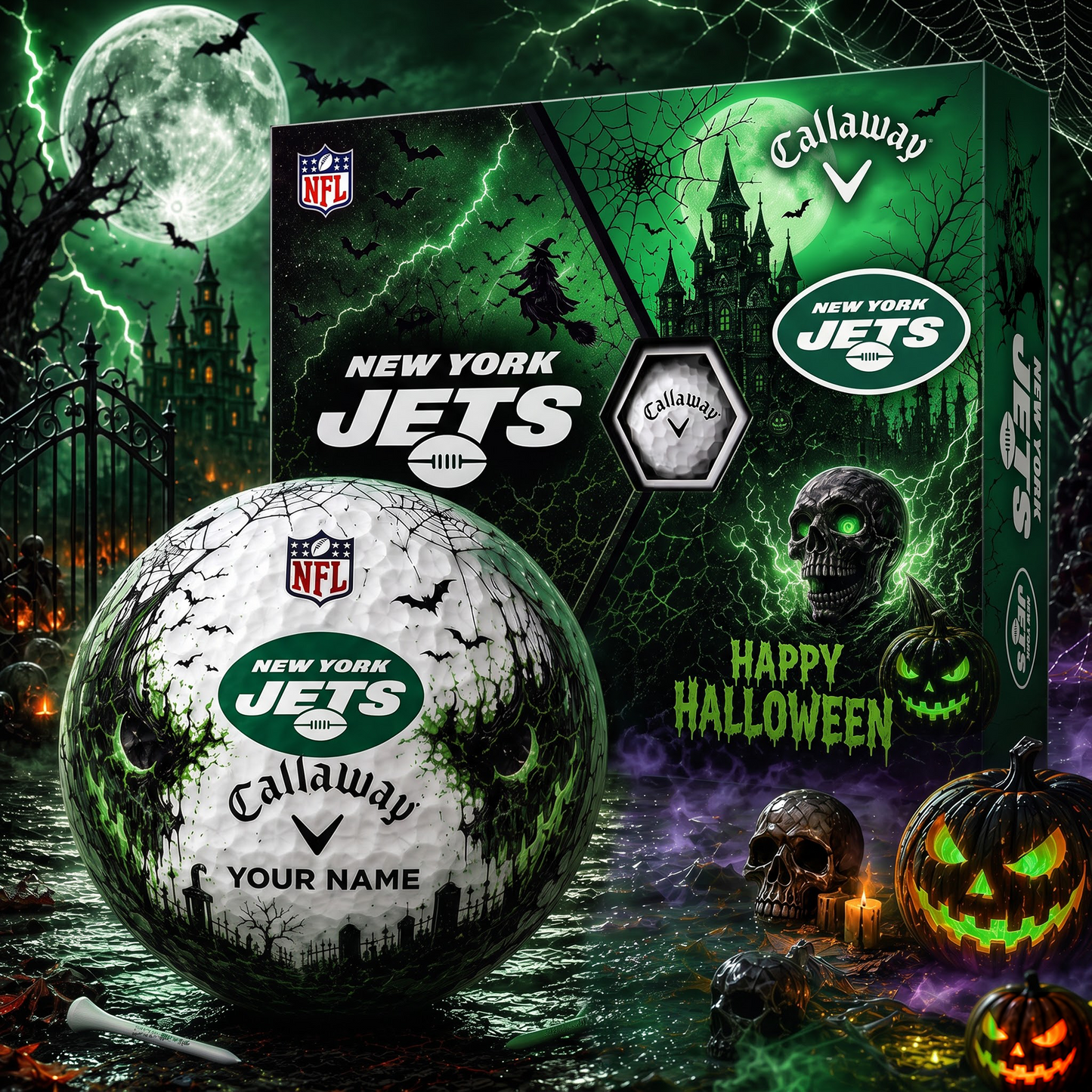 NYJ X Premium NFL Halloween Golf Ball Limited Edition V2