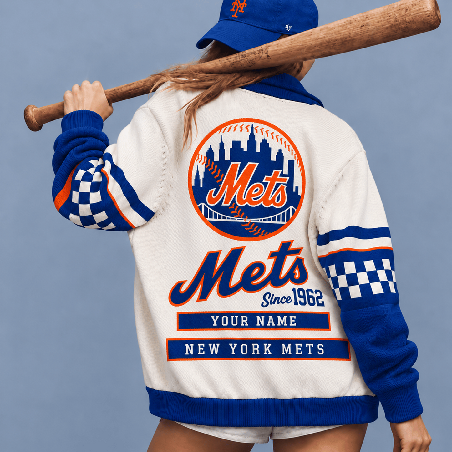 NYM X MLB Premium Cardigan Jaket Personalized Gift For Fan Baseball Men Women - Limited Edition