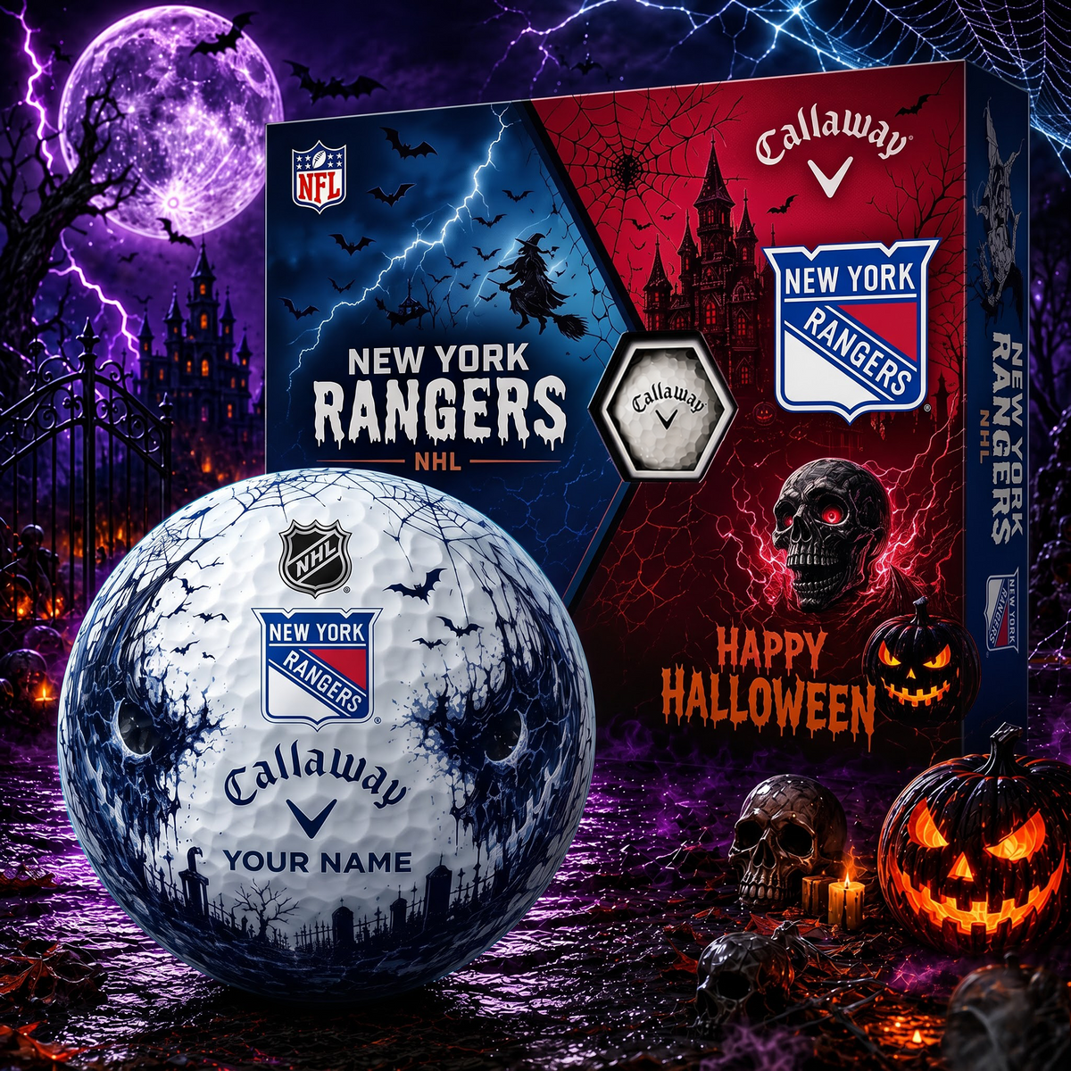 NYR X Premium NHL Halloween Golf Ball Limited Edition V2