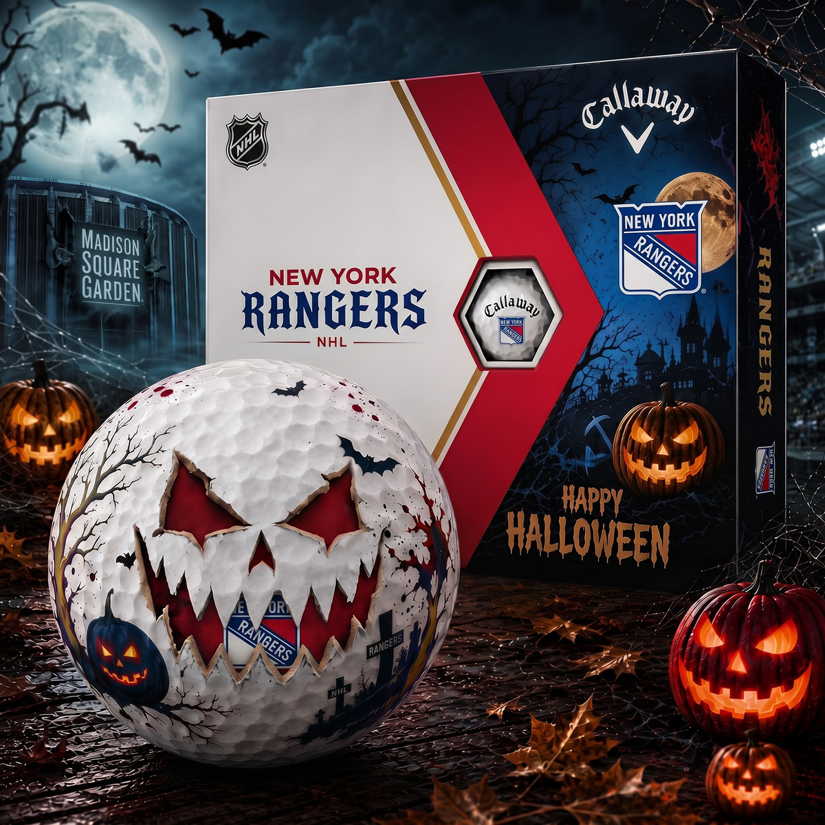 NYR_NHL Monster Skull Halloween Golf Balls Gift Box V2 1808