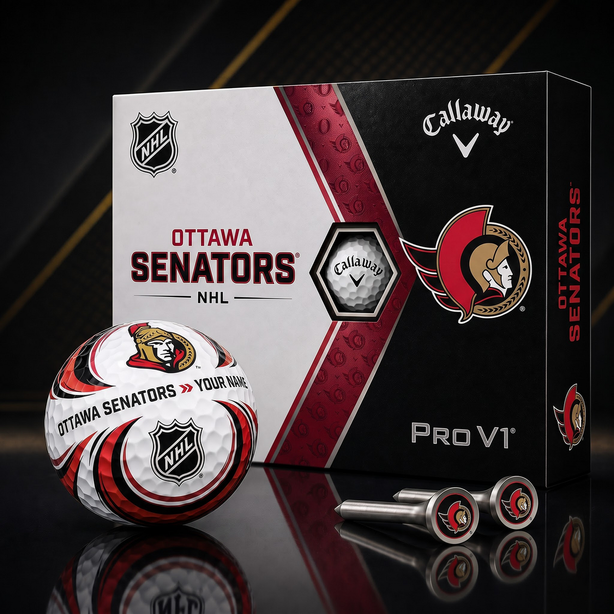 OTT X PREMIUM NHL PERSONALIZED PRO V1 GOLF BALL SET COLLECTOR EDITION