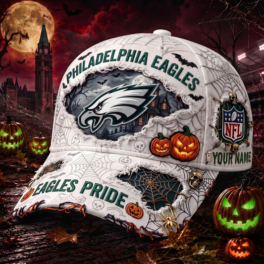 PE_NFL Premium Haunted House Themed 3D Distressed-Effect Baseball Cap