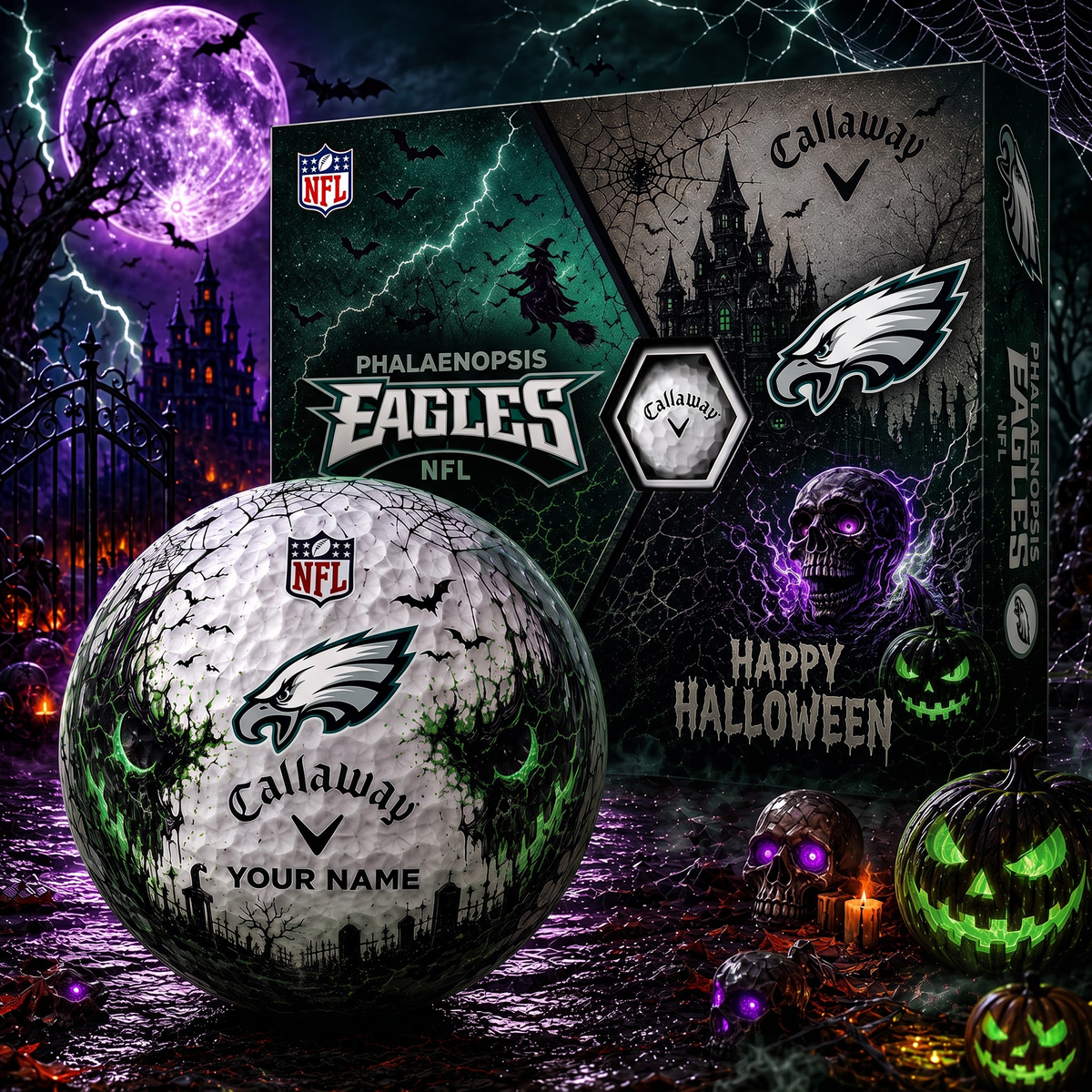 PHI X Premium NFL Halloween Golf Ball Limited Edition V2