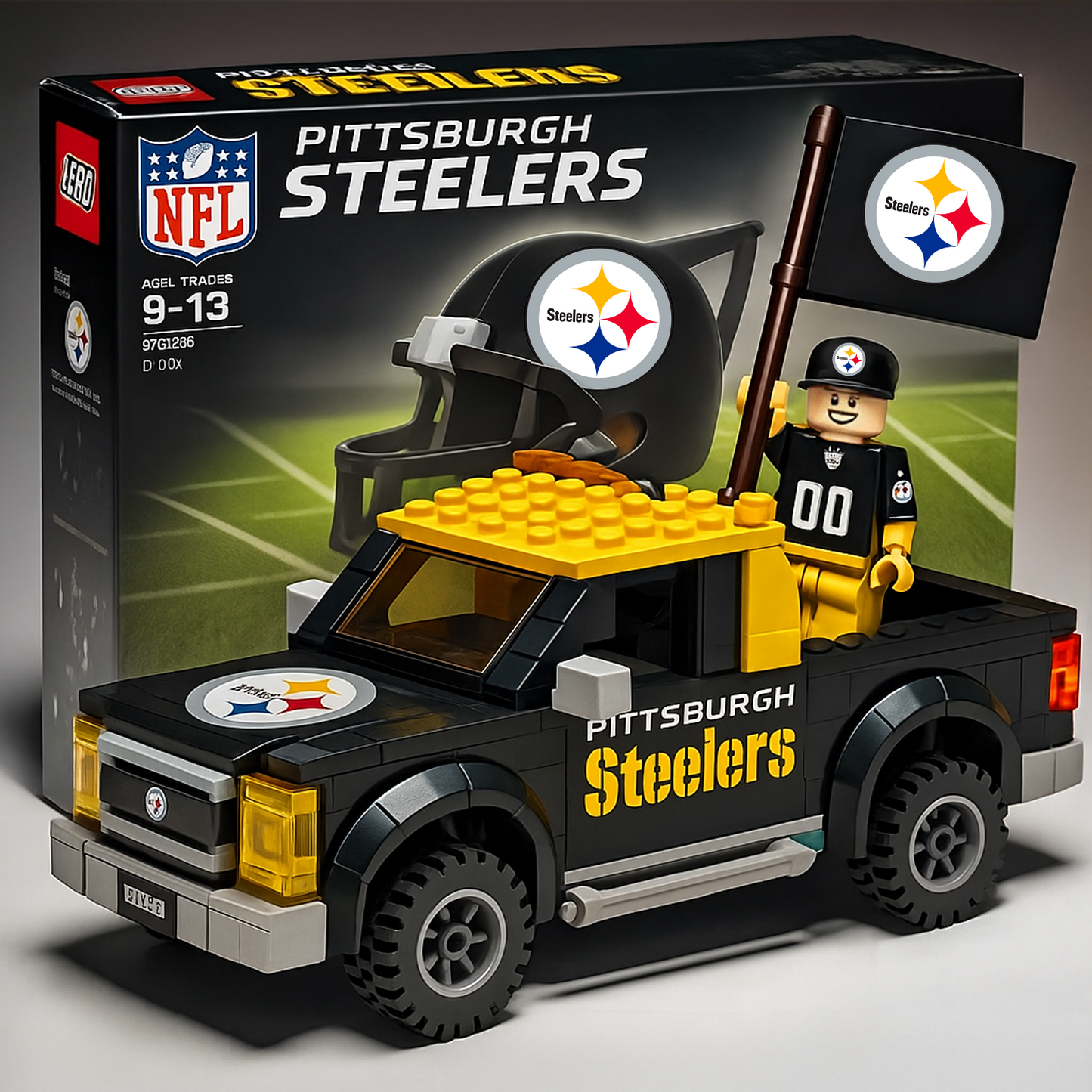 PIT x NFL Building Blocks Truck Toy Set DatND DVT
