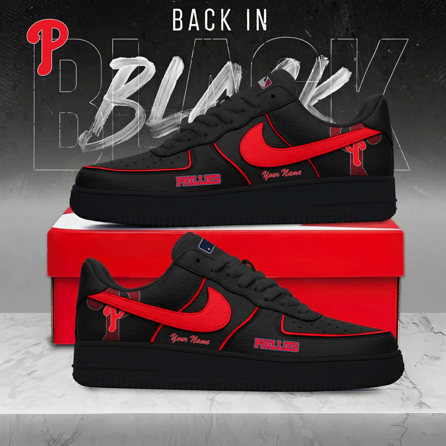 PP x MLB Back In Black AF1 Sneakers 270626
