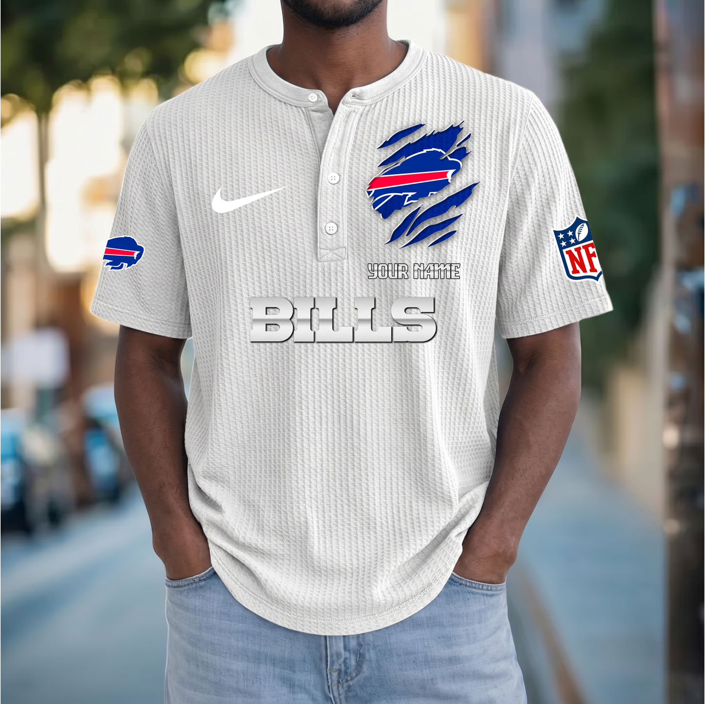 PREMIUM NFL  X  BB Crew neck button Henry Shirt Limited Editions NDT VHM 230426