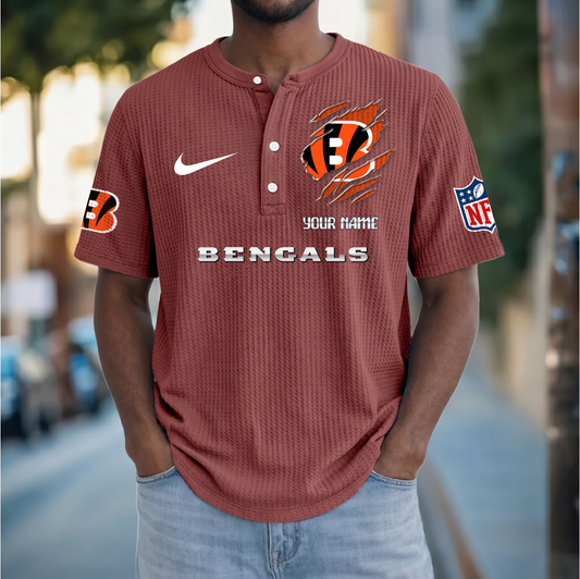 PREMIUM NFL  X  CIN Crew neck button Henry Shirt Limited Editions NDT VHM 230426