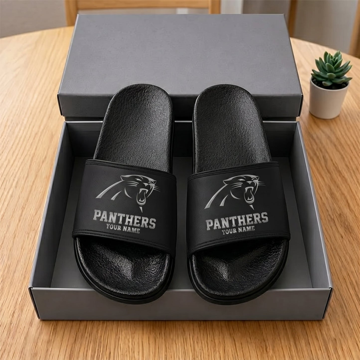 PREMIUM NFL X CP New Black Slippers All Size Custom Name FOR SUMMER HOLIDAY NDT VHM 160626