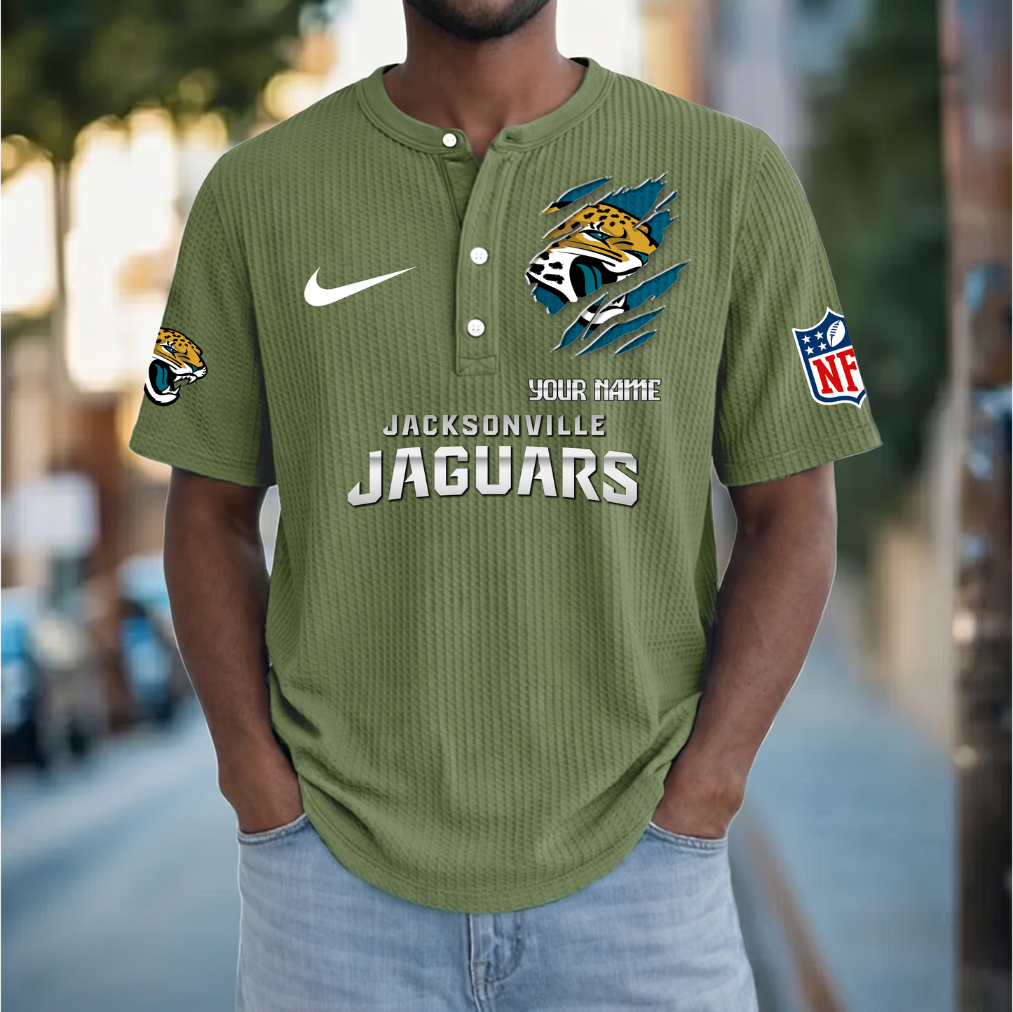 PREMIUM NFL  X  JJ Crew neck button Henry Shirt Limited Editions NDT VHM 230426
