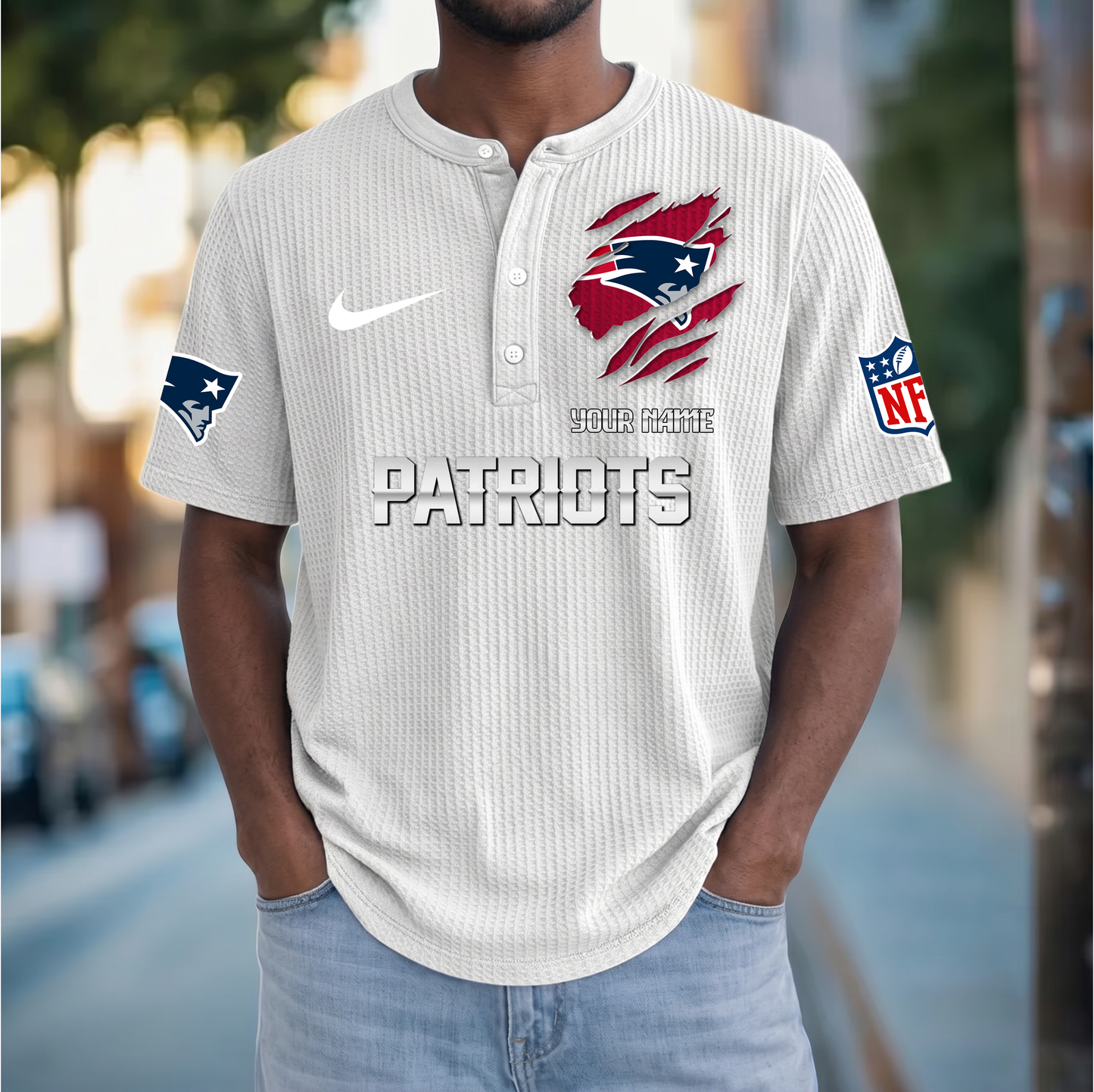 PREMIUM NFL  X  NEP Crew neck button Henry Shirt Limited Editions NDT VHM 230426