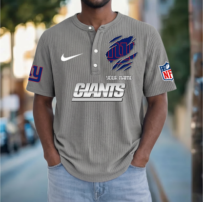 PREMIUM NFL  X  NYG Crew neck button Henry Shirt Limited Editions NDT VHM 230426
