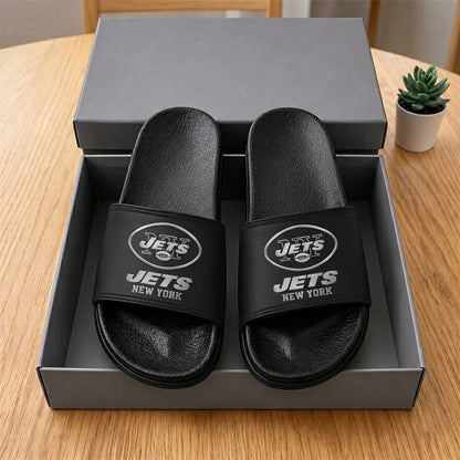 PREMIUM NFL X NYJ New Black Slippers All Size Custom Name FOR SUMMER HOLIDAY NDT VHM 160626