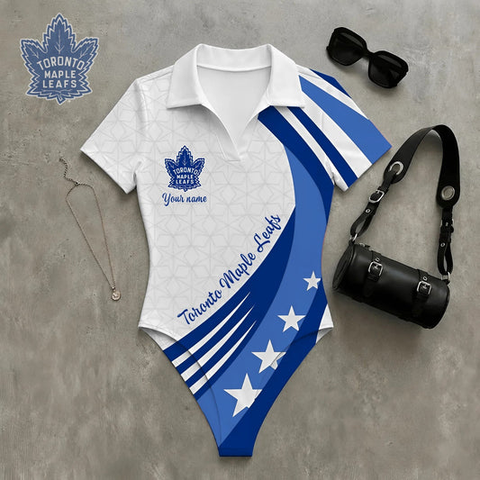 PREMIUM NHL X TML Women�???s Slim-Fit V-Neck Polo Bodysuit NDT NHM 270526