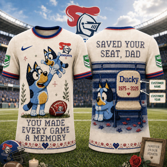 PREMIUM NRL X NK  Custom 3D BLUEY Faux-Stitch Dad Memorial Shirt NDT NTN 220526