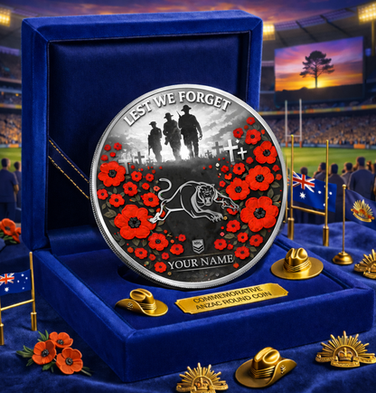 PREMIUM NRL X PP Anzac Day 2026 Commemorative Coin Custom Name Limited Edition NDT VHM 160326