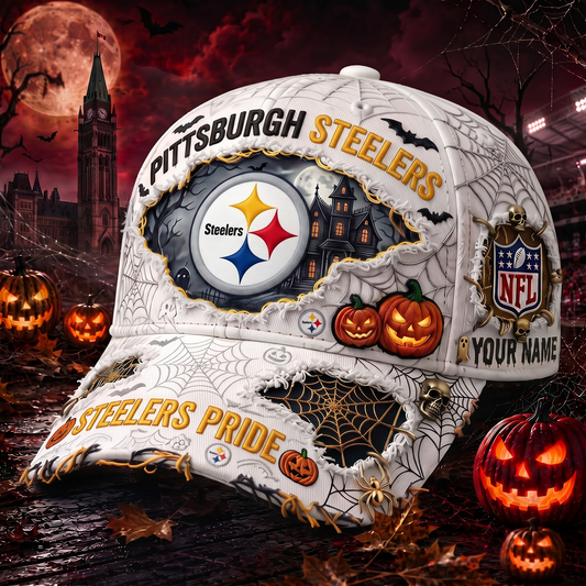 PS_NFL Premium Haunted House Themed 3D Distressed-Effect Baseball Cap