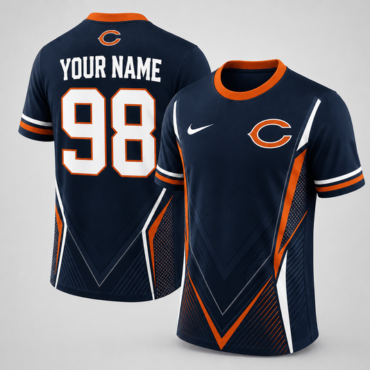 Premium NFL x CHI Custom Name Number Personalized Athletic T-Shirt 220626
