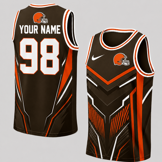 Premium NFL x CLE Personalized Football Fan Tank Top Custom Name Number Sport Shirt 220626