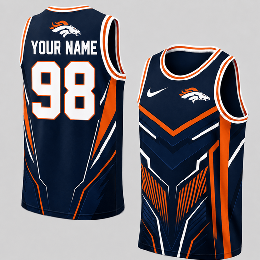 Premium NFL x DEN Personalized Football Fan Tank Top Custom Name Number Sport Shirt 220626