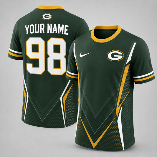 Premium NFL x GB Custom Name Number Personalized Athletic T-Shirt 220626