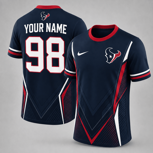 Premium NFL x HOU Custom Name Number Personalized Athletic T-Shirt 220626