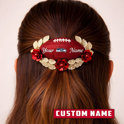 Premium NFL x Seattle Seahawks Personalized Women's Hair Pin - Valentine Edition NDT LVH