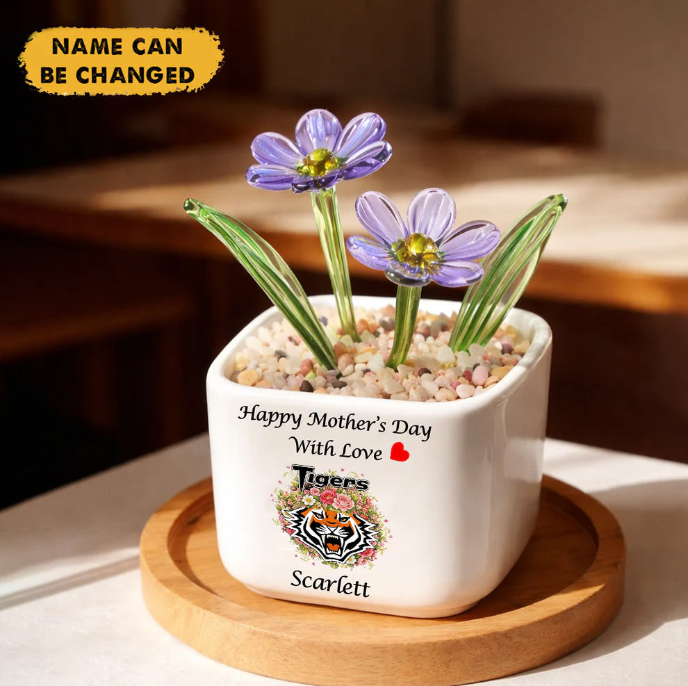Premium NRL  X WT Birth Flowers Of April Glass Pot For Mother NDT NTN