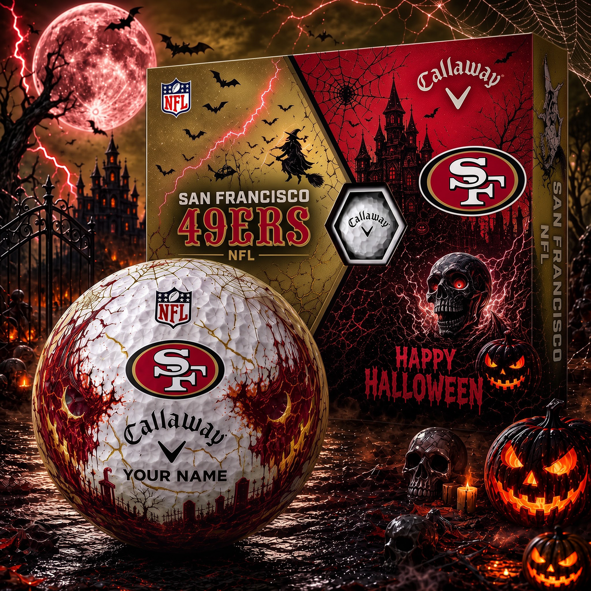 SF X Premium NFL Halloween Golf Ball Limited Edition V2