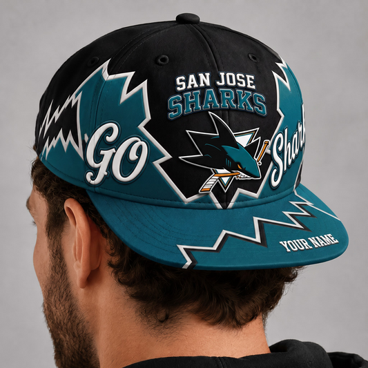 SJS X NHL Premium Snapback CapPersonalized Gift For Fan Hockey Men Women